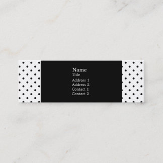 Svartvit polka Dot Mönster Mini Visitkort