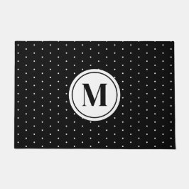 Svartvit polka Dot Mönster Monogram