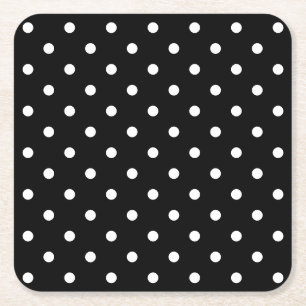 Svartvit polka Dot Mönster Underlägg Papper Kvadrat