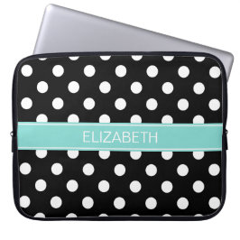 Svartvit Polka dots #2 Laptop Sleeve