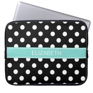 Svartvit Polka dots #2 Laptop Sleeve