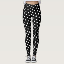 Svartvit Polka dots 4Kväll Leggings