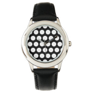 Svartvit Polka dots Armbandsur