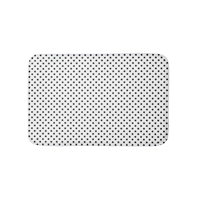 Svartvit polka dots badrumsmatta (Framsidan)