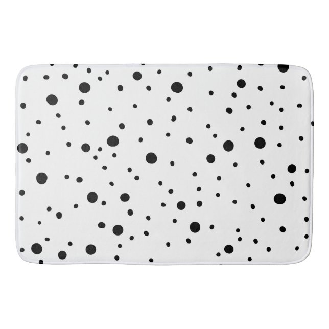 Svartvit Polka dots Badrumsmatta (Framsidan)