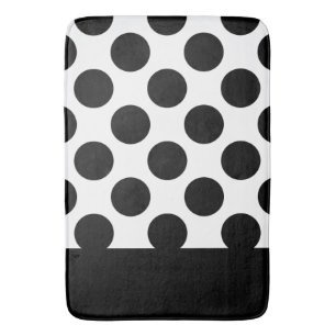 Svartvit Polka dots Badrumsmatta