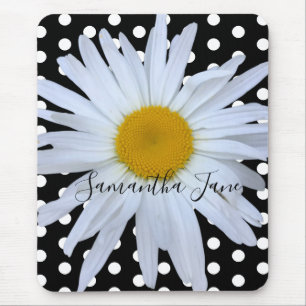 Svartvit Polka dots-Daisy, Anpassningsbar för svar Musmatta