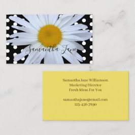 Svartvit Polka dots-Daisy, Anpassningsbar för svar Visitkort