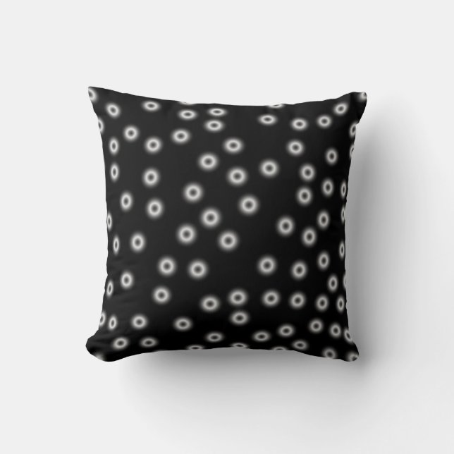 svartvit polka dots dekorativ kudde (Framsida)
