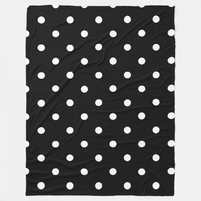 Svartvit Polka dots Fleecefilt (Framsidan)