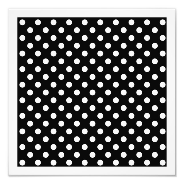 Svartvit Polka dots Fototryck (Framsidan)