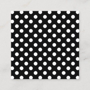 Svartvit polka dots fyrkantigt visitkort