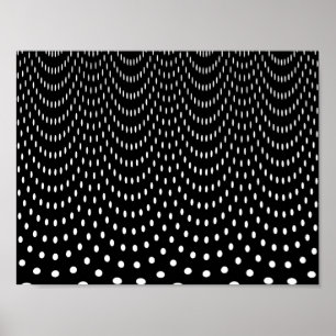 Svartvit Polka dots-garantutformning Poster