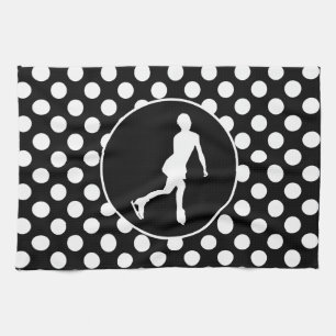 Svartvit Polka dots; isskal Figur Kökshandduk