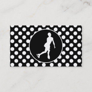 Svartvit Polka dots; isskal Figur Visitkort