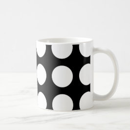 Svartvit polka dots kaffemugg