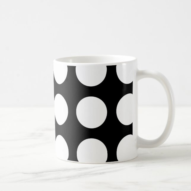 Svartvit polka dots kaffemugg (Höger)