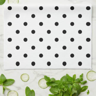 Svartvit Polka dots Kökshandduk