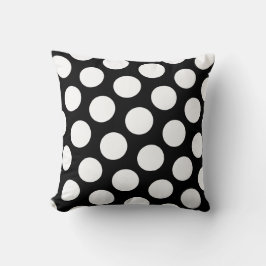 Svartvit Polka dots Kudde