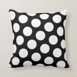Svartvit Polka dots Kudde
