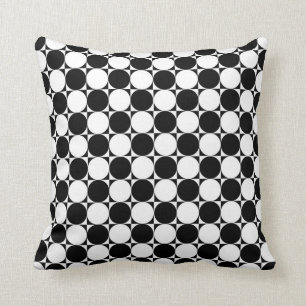 Svartvit polka dots kudde