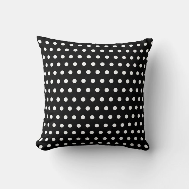 Svartvit Polka dots Kudde (Framsida)