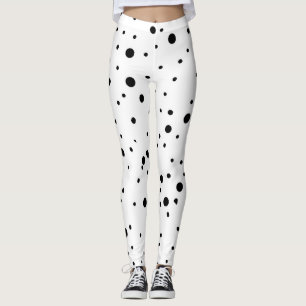 Svartvit Polka dots Leggings