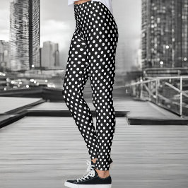 Svartvit polka dots leggings