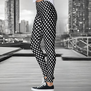 Svartvit polka dots leggings