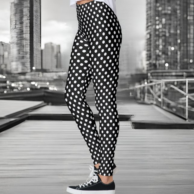 Svartvit polka dots leggings (Skapare uppladdad)