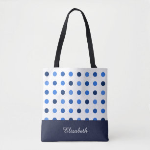Svartvit Polka dots med Monogram Tygkasse