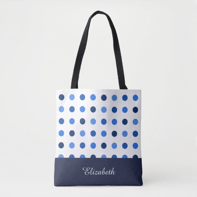 Svartvit Polka dots med Monogram Tygkasse (Framsida)