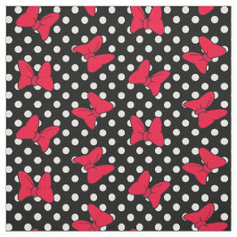 svartvit polka dots med stora röda tecknader tyg