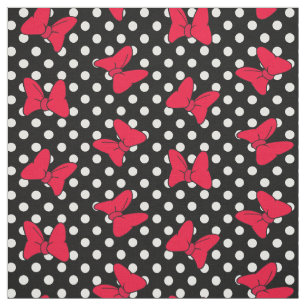 svartvit polka dots med stora röda tecknader tyg
