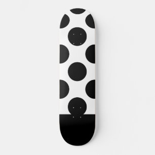 Svartvit Polka dots Mini Skateboard Bräda 18,5 Cm
