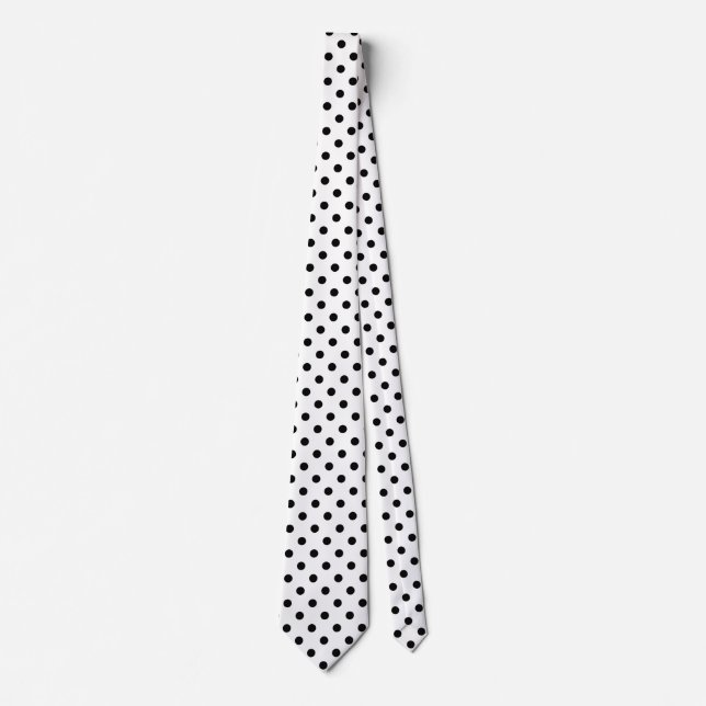 Svartvit polka dots mönster slipsar (Framsida)