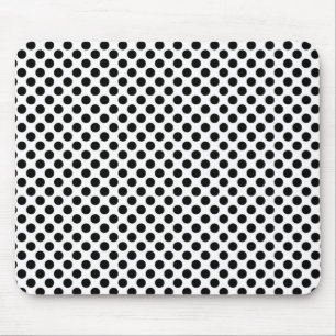 Svartvit polka dots Mousepad Musmatta