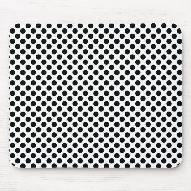 Svartvit polka dots Mousepad Musmatta (Framsidan)