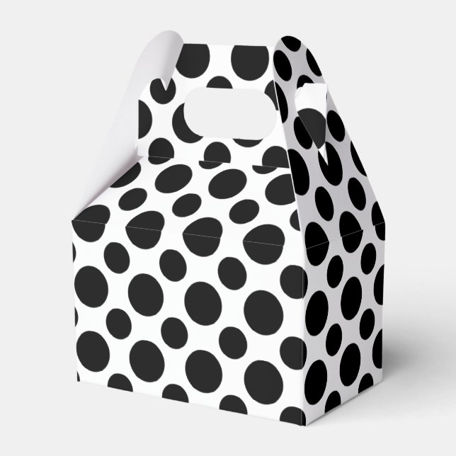 Svartvit Polka dots på vit gift-box Presentaskar (Framsidan Sidan)