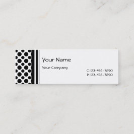 Svartvit Polka dots på vit visitkortsmall Mini Visitkort