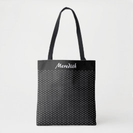Svartvit Polka dots Personlig Tote Bag Tygkasse