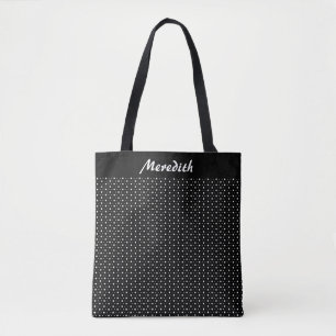 Svartvit Polka dots Personlig Tote Bag Tygkasse