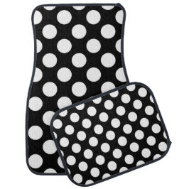 Svartvit Polka dots, Polka Dot Mönster Bilmatta