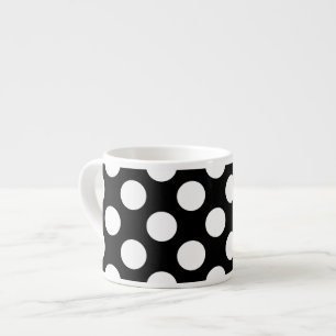 Svartvit Polka dots, Polka Dot Mönster Espressomugg