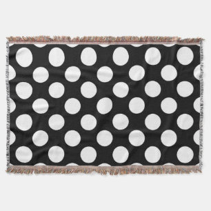 Svartvit Polka dots, Polka Dot Mönster Filt