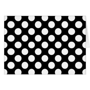 Svartvit Polka dots, Polka Dot Mönster Hälsningskort