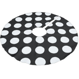 Svartvit Polka dots, Polka Dot Mönster Julgransmatta Borstad Polyester