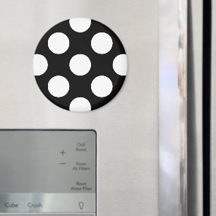 Svartvit Polka dots, Polka Dot Mönster Magnet