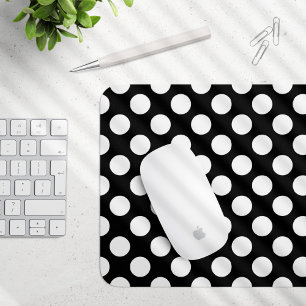 Svartvit Polka dots, Polka Dot Mönster Musmatta