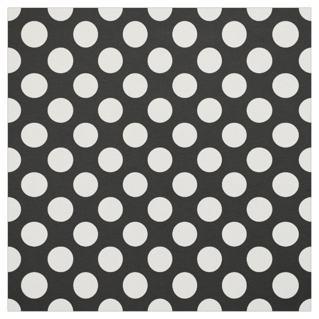 Svartvit Polka dots, Polka Dot Mönster Tyg (Provkarta)